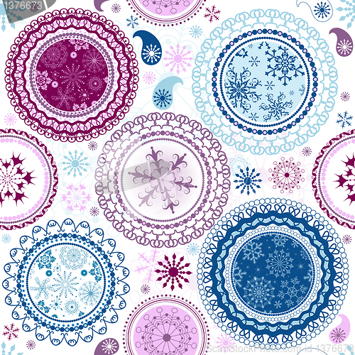 Image of White seamless Christmas pattern 