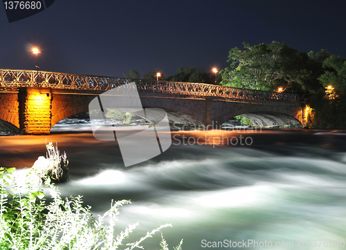 Image of Niagara River in the night time