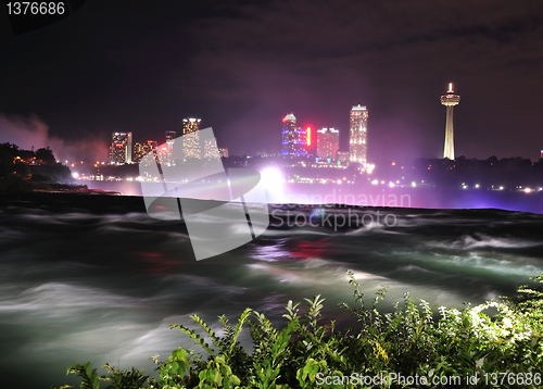Image of Niagara River in the night time