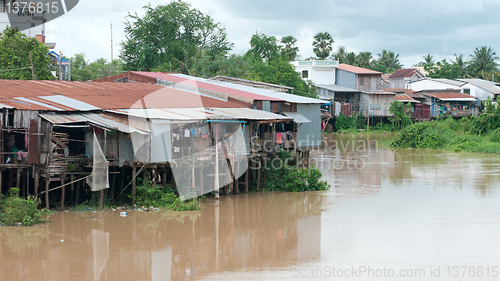 Image of Village by a river in Cambodia