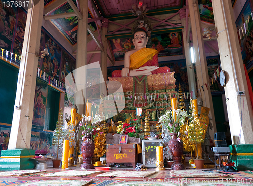 Image of Interior of Buddhist temple in Cambodia