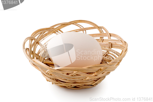 Image of Egg lay in a woven basket