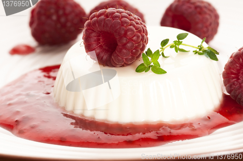 Image of Vanilla panna cotta with berry sauce