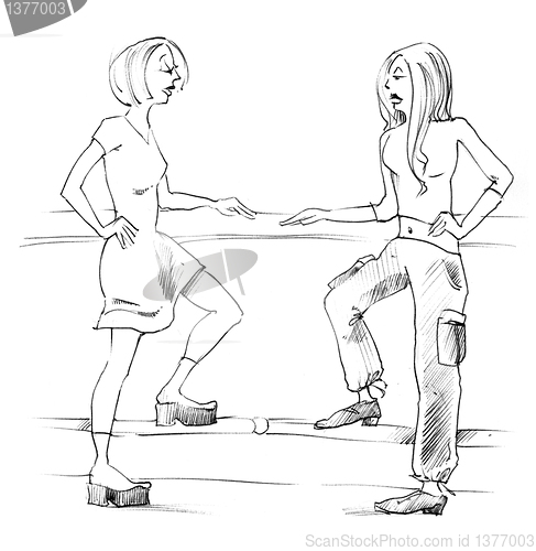 Image of two women talking