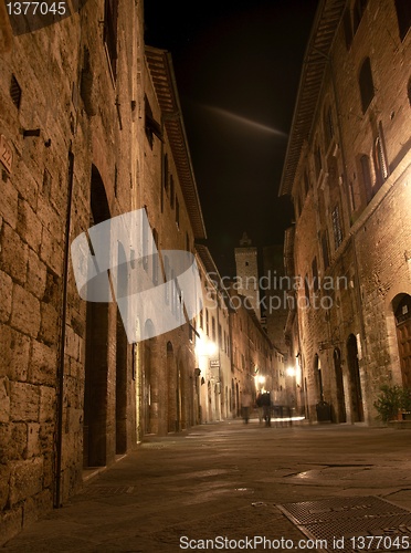 Image of night view of san gimignano tuscany italy 