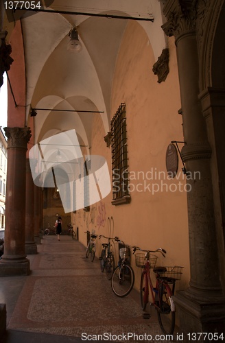 Image of Bologna streets in europe vacation