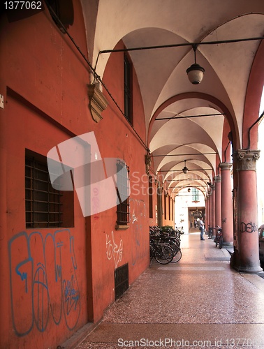 Image of Bologna streets in europe vacation