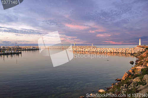 Image of Sunset on marina 