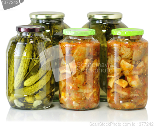 Image of homemade preserved vegetables 