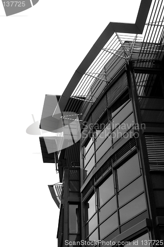 Image of Detail of office building, black/white.