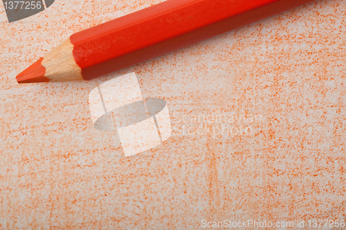 Image of Orange color pencil with coloring