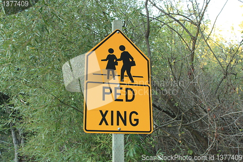 Image of road sign pedestrian crossing