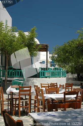Image of restaurants and cafes in greek village