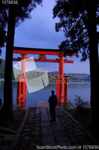 Image of night torii in water