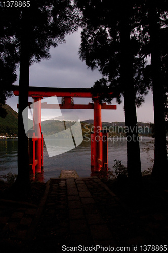 Image of night torii in water