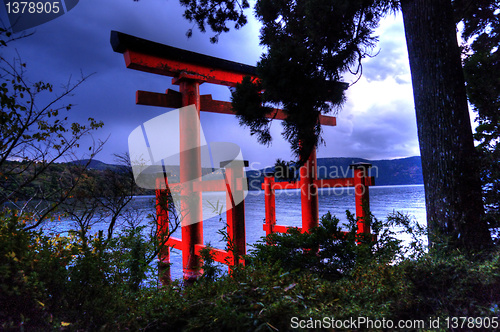 Image of night torii in water