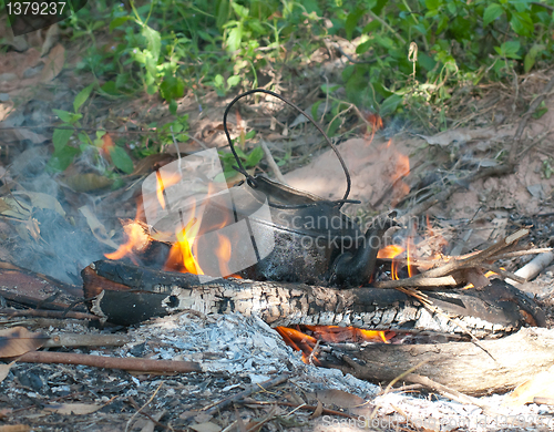 Image of Kettle on an open fire