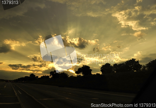 Image of sunset and road 