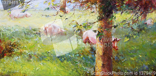 Image of pigs painting
