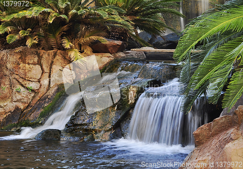 Image of waterfall in a park 