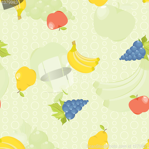 Image of seamless background with cartoon fruit