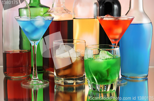 Image of variety of alcoholic drinks