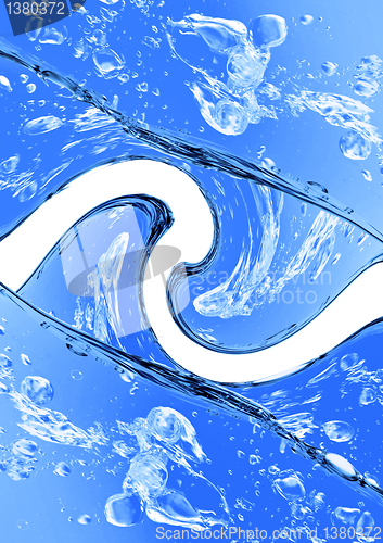 Image of Blue water and water splash