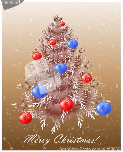 Image of Christmas background with christmas tree.