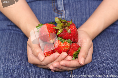 Image of Woman and strawberry