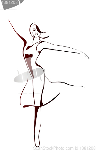 Image of stylized illustration of dancing girl