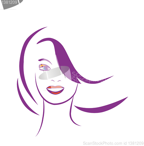 Image of stylized portrait of beautiful young woman 