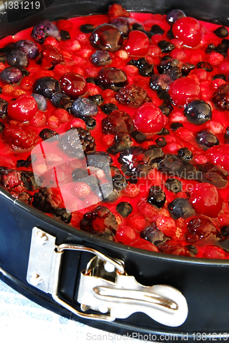 Image of Preparing fruit cake in mold