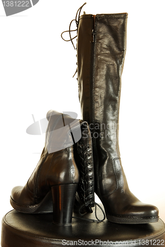 Image of Black leather boots