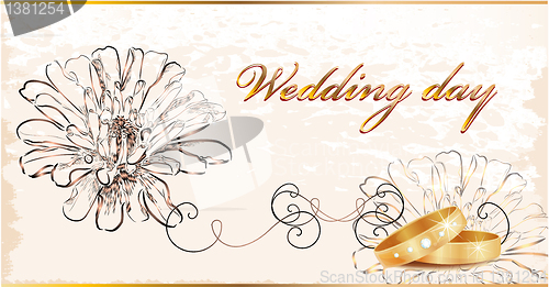 Image of Vintage wedding card. 