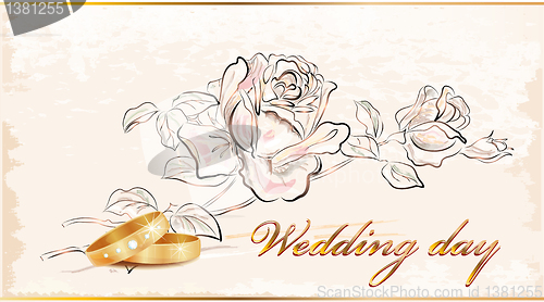 Image of Vintage wedding card. 