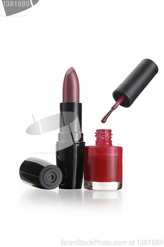 Image of Lipstick and nail polish 