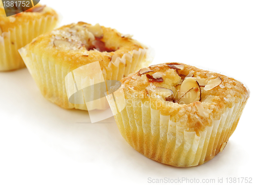 Image of raspberry cupcakes with almonds