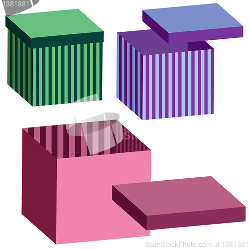 Image of Set striped boxes
