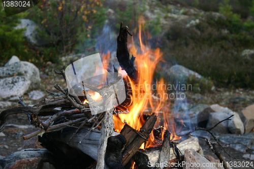 Image of camp fire burning