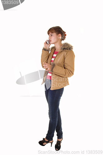 Image of Girl with brown jacket.