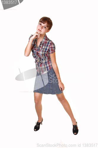 Image of Young girl in skirt.