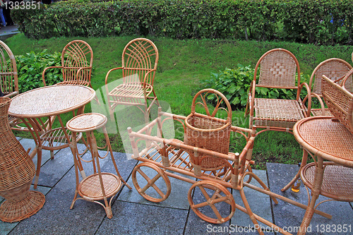 Image of braided furniture on rural market