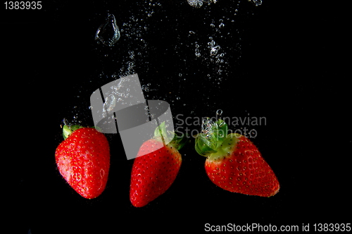 Image of strawberry in water