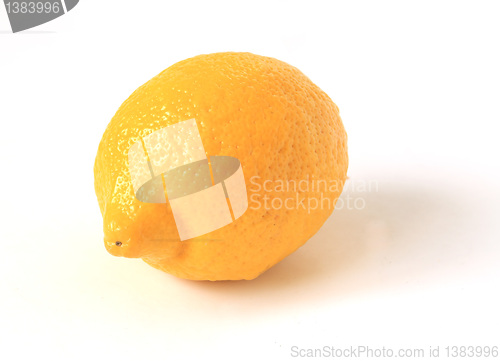 Image of yellow lemon on white background