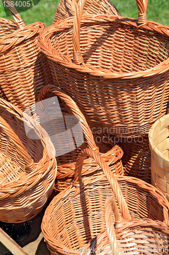 Image of new basket on green herb