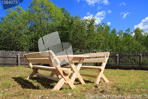 Image of garden furniture on green glade