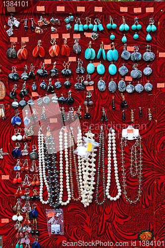 Image of homemade valuables on red background