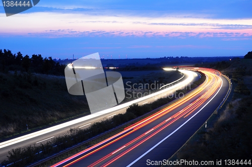 Image of night traffic on highway