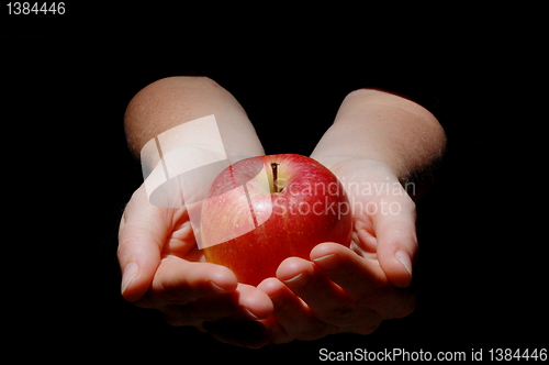 Image of hand with apple