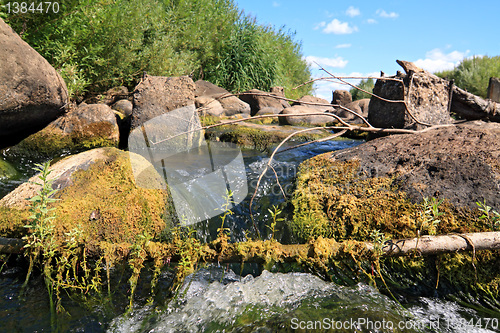 Image of greater stone on mountain river